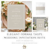 Elegant Formal Taupe Wedding Bedankjes Labels