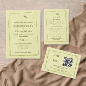 Elegant Lijst op Celestial Yellow Monogram Wedding Save The Date (Personaliseer de collectie van deze zelfstandige maker.)