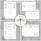 Elegante Franse Grijs Victoriaans Chinoiserie brui Save The Date