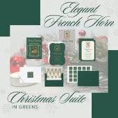 Elegant French Horn Christmas Dark Green Acryl Uitnodigingen