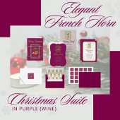 Elegant French Horn Christmas Purple Sleutelhanger