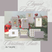 Elegant French Horn Christmas Taupe Acryl Uitnodigingen