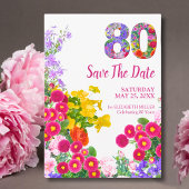 80e verjaardagsfeestje Bloemen Moderne uitnodiging