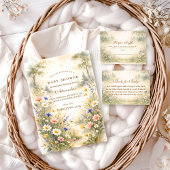 Elegant Garden Meadow Diapper Raffle Informatiekaartje