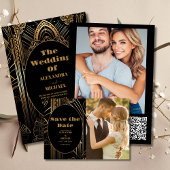 Geometrische Art Deco bruiloft Servet