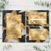 Elegante Faux Gold, zwart en wit gemarmerde bruilo Servet (Personaliseer de collectie van deze zelfstandige maker.)