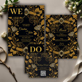 Elegant goud-en-zwart ontwerp informatiekaartje