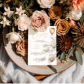 Elegante gouden ballon 80e verjaardagsfeest kaart