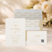 Ivory Wedding Menu with Elegant Calligraphy Kaart