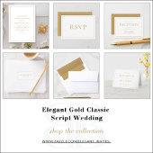 Elegant Gold Classic Script Wedding Acryl Uitnodigingen