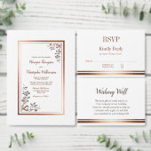 Weddenschap Uitnodiging Elegant Simple Gold Border (Personaliseer de collectie van deze zelfstandige maker.)