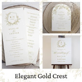 Elegant Vintage Crest Wedding Logo Gold Folie Servetten