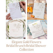 Elegante Gouden Bloemen Bruids Brunch BridaI Douch Kaart