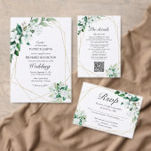 Betaalbare geometrische groen bruiloft uitnodiging (Personaliseer de collectie van deze zelfstandige maker.)