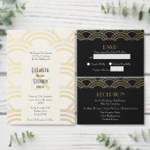 Elegant Arch Gatsby Art Deco 1920 White & Gold Kaart (Personaliseer de collectie van deze zelfstandige maker.)