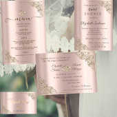 Elegant Gold Hearts Rose Gold Wedding  Vierkante Sticker