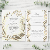 Gold Leaf Wreath Wedding Good Informatiekaartje (Personaliseer de collectie van deze zelfstandige maker.)