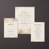 Elegant Gouden Botanisch Trouwprogramma Programmakaart (Personaliseer de collectie van deze zelfstandige maker.)
