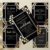 Elegant Gold on Black Wedding Blikjeskoeler