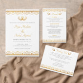 Elegant Gold Pattern Indian Wedding Details Informatiekaartje (Personaliseer de collectie van deze zelfstandige maker.)