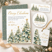 Kerstbomen Goud Schrift Retouradres Label