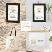 Gold Seahorses Tropical Wedding Save the Date