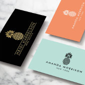 Elegante gouden ananas Logo op zwarte kaars of Voedselcontainer Etiket