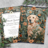 Golden Retriever in de stijl van William Morris Ronde Sticker