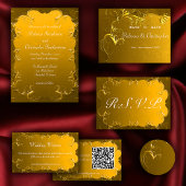 Elegant Gold Wedding Website Enclosure Kaart