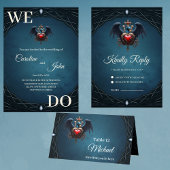 Elegant Gotisch hart met fantasie vogel. Etiket