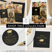 Elegant Afstuderen Bedankt Black Faux Gold Pet