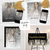 Afstuderen het Moderne Manuscript van de Foto spar Uitnodiging Briefkaart