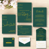 Moderne minimale groene en gouden elegante chique save the date