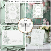 Elegante groene Chinoiserie Natuur Vogels Baby sho Kaart