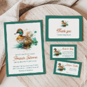 Elegant Green Framed Mallard Duck Baby shower Acryl Uitnodigingen