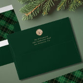 Elegant Green Plaid Merry Christmas Festive Wijn Etiket