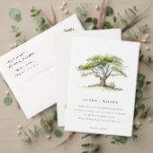 Groene Waterverf Oak Tree Wedding Seating Kaart (Personaliseer deze collectie van deze onafhankelijke maker. Test)