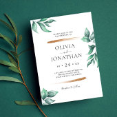 Elegant groen & goud minimalistische bruiloft menu