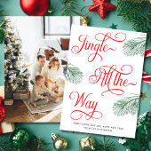 Elegante hand getekend groen minimalistische kerst feestdagenkaart