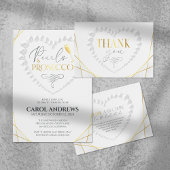 Elegant Heart Parels & Prosecco Gouden Bruidsfeest Bedankkaart