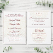 Gold Mandala Burgundy Red Wedding Envelope Seal Ronde Sticker (Personaliseer de collectie van deze zelfstandige maker.)