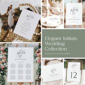 Zwart Elegant Script Monogram Classic Wedding Gastenboek