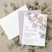Elegante Iris bloemenbruiloft RSVP Briefkaart (Personaliseer deze collectie van deze onafhankelijke maker. Test)