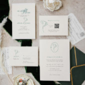 Elegant Botanical Emerald Monogram Wedding Kaart