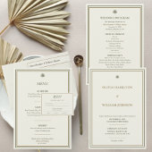 Elegante Ivoor & Goud Flat Wedding Place Card