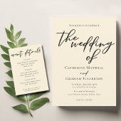 Elegant Ivoor Eenvoudig Bruiloft Bar Menu Drinken