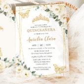 Ivory White Floral Butterfly Quinceañera Return Etiket