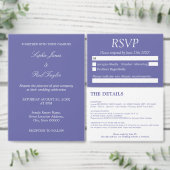 Minimale Lavendel QR Code Bruiloft Details Informatiekaartje (Personaliseer de collectie van deze zelfstandige maker.)