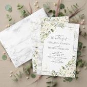 Lichtgrijs Wit Bloemen Goud Marmeren Vrijgezellenf Kaart (Personaliseer deze collectie van deze onafhankelijke maker. Test)