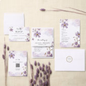 Elegante lichte Paarse bloemenbruiloft Save The Date (Personaliseer de collectie van deze zelfstandige maker.)